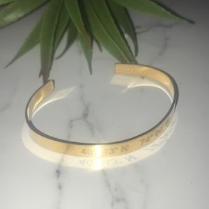 New Gold Filled Lat & Lo Latitude Cuff - New York